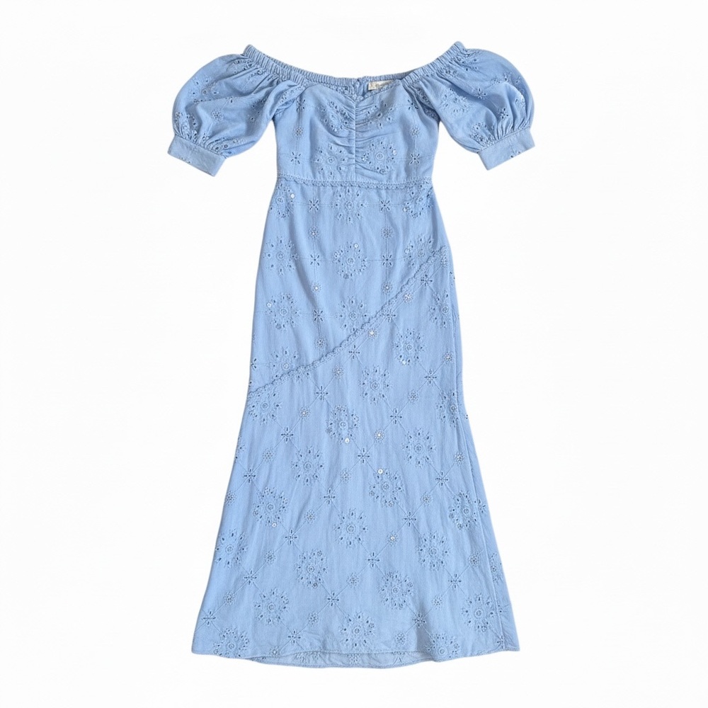ASOS Light Blue Off-Shoulder Midi Dress